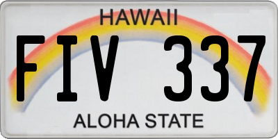 HI license plate FIV337