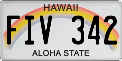 HI license plate FIV342