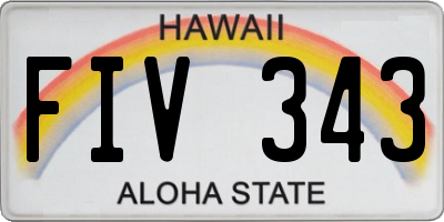 HI license plate FIV343