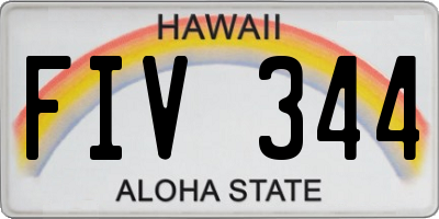 HI license plate FIV344