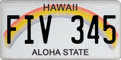 HI license plate FIV345