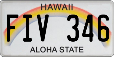 HI license plate FIV346