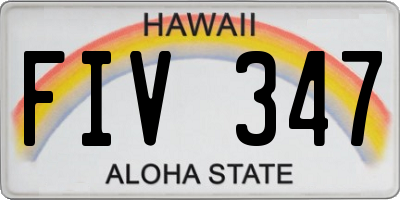 HI license plate FIV347