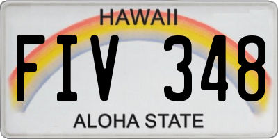 HI license plate FIV348