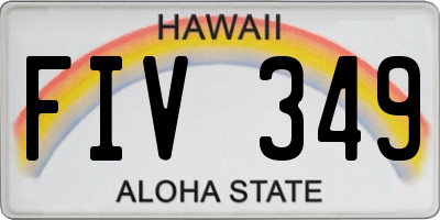 HI license plate FIV349