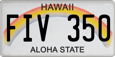 HI license plate FIV350