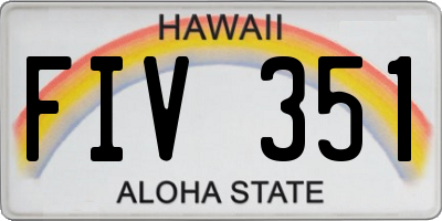 HI license plate FIV351