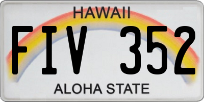 HI license plate FIV352