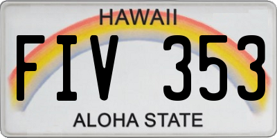 HI license plate FIV353