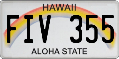 HI license plate FIV355