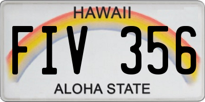 HI license plate FIV356
