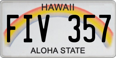 HI license plate FIV357