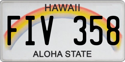 HI license plate FIV358