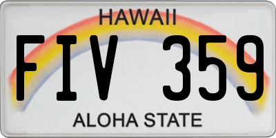 HI license plate FIV359