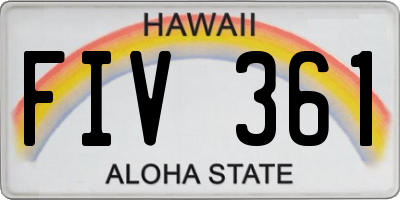 HI license plate FIV361