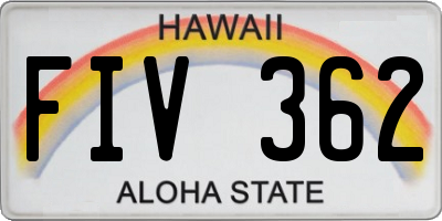 HI license plate FIV362