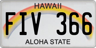 HI license plate FIV366