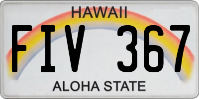 HI license plate FIV367