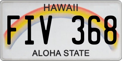 HI license plate FIV368
