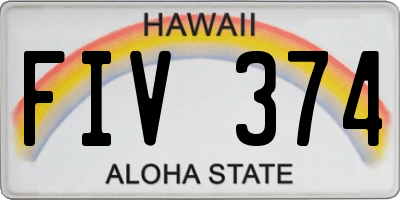 HI license plate FIV374