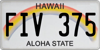 HI license plate FIV375