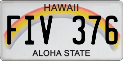 HI license plate FIV376