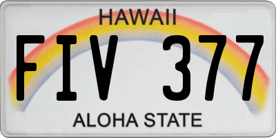 HI license plate FIV377
