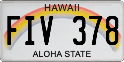 HI license plate FIV378