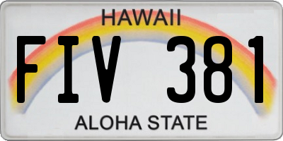 HI license plate FIV381