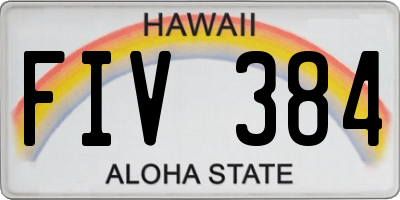 HI license plate FIV384