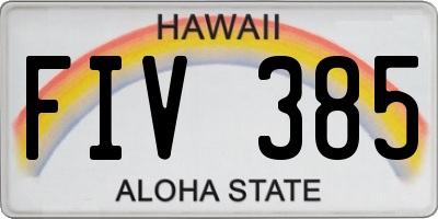 HI license plate FIV385