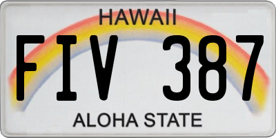 HI license plate FIV387
