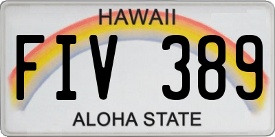 HI license plate FIV389