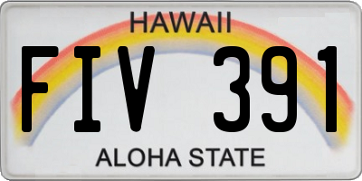 HI license plate FIV391