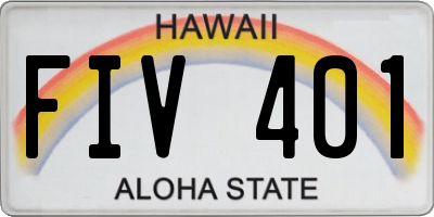HI license plate FIV401