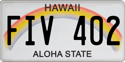 HI license plate FIV402