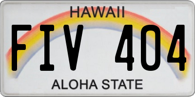 HI license plate FIV404