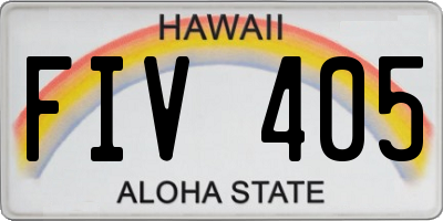 HI license plate FIV405