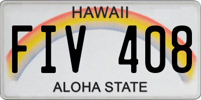 HI license plate FIV408