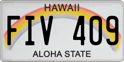 HI license plate FIV409