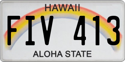 HI license plate FIV413