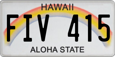 HI license plate FIV415