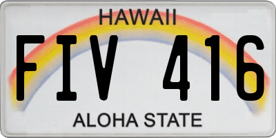 HI license plate FIV416