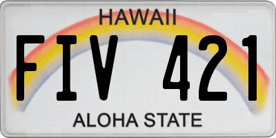 HI license plate FIV421