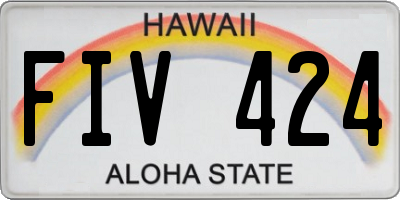 HI license plate FIV424