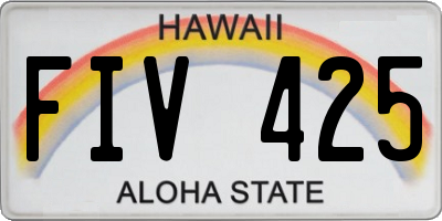 HI license plate FIV425