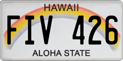 HI license plate FIV426