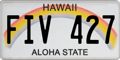 HI license plate FIV427