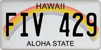 HI license plate FIV429