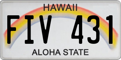 HI license plate FIV431